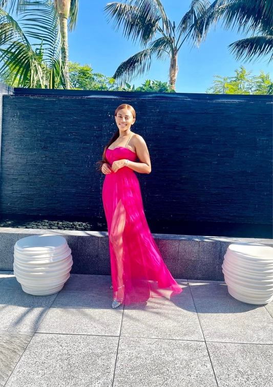 Chain Strap Bra Corset Maxi Dress