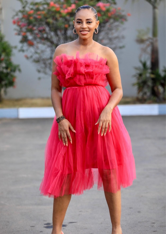 Nora Midi Skirt-Hot Pink