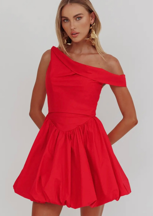 One shoulder Bubble Mini