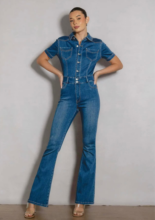Bootcut Demin Jumpsuit