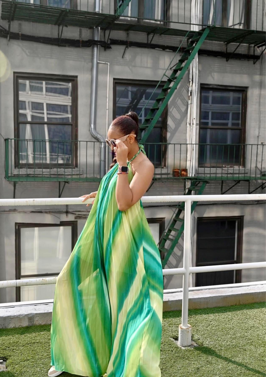 Halter Strap Blackless Maxi dress