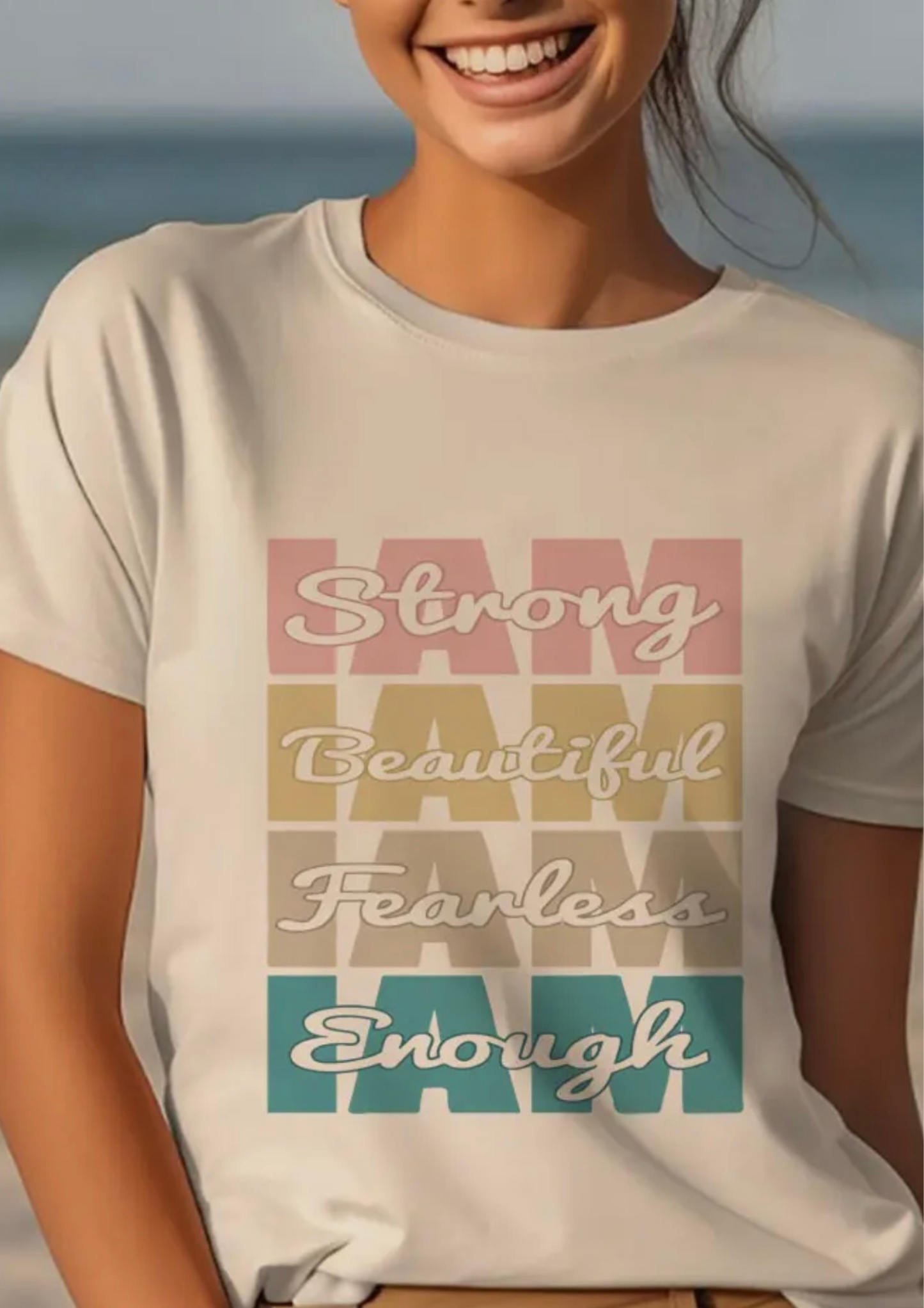 I’m Strong Beautiful Fearless Enough, Unisex Round Neck T-Shirt