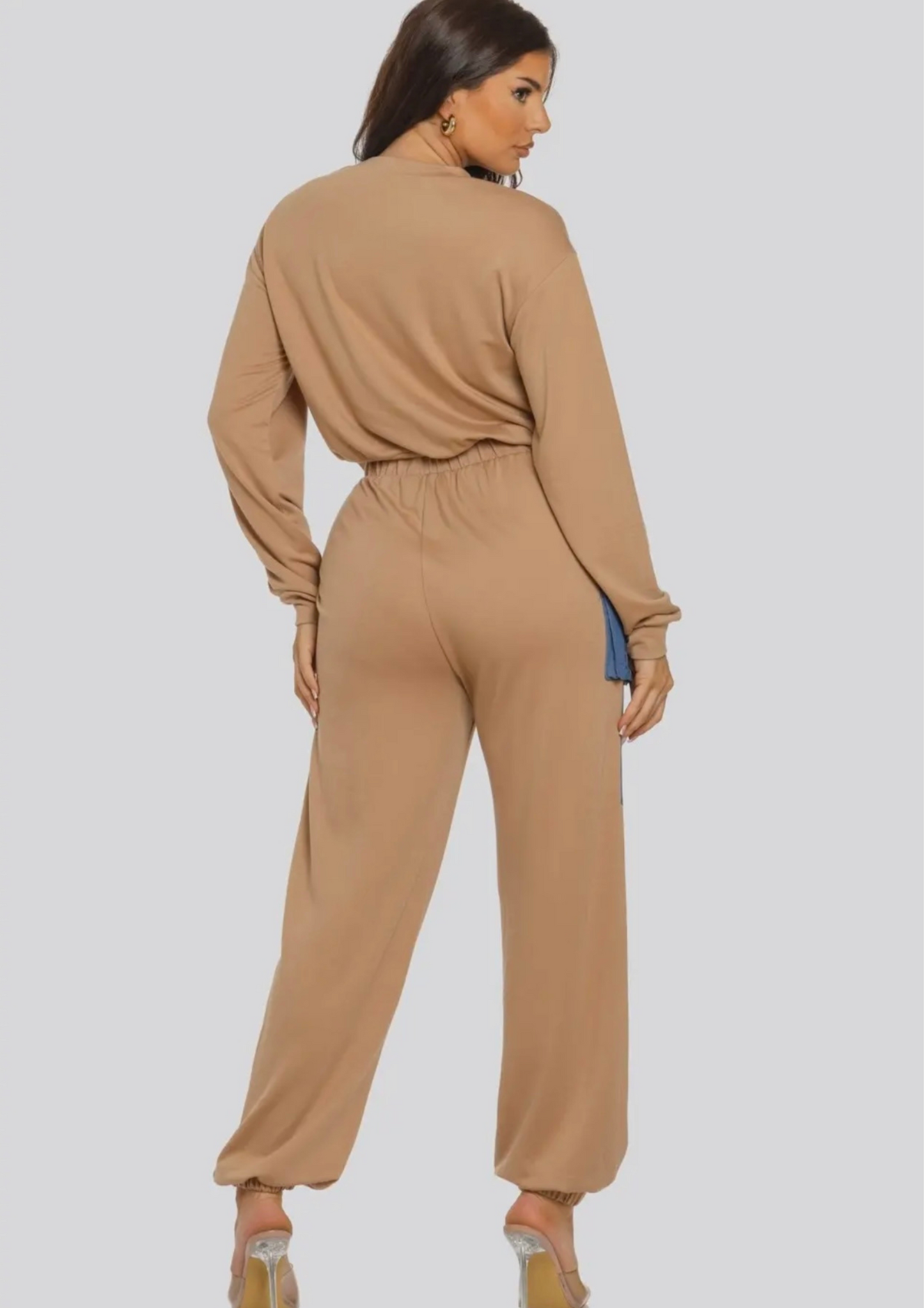 Color Block Contrast Demin Band Pants Ser