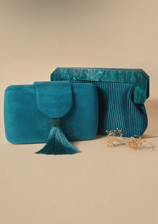 Virginie Blue Clutch-Madame