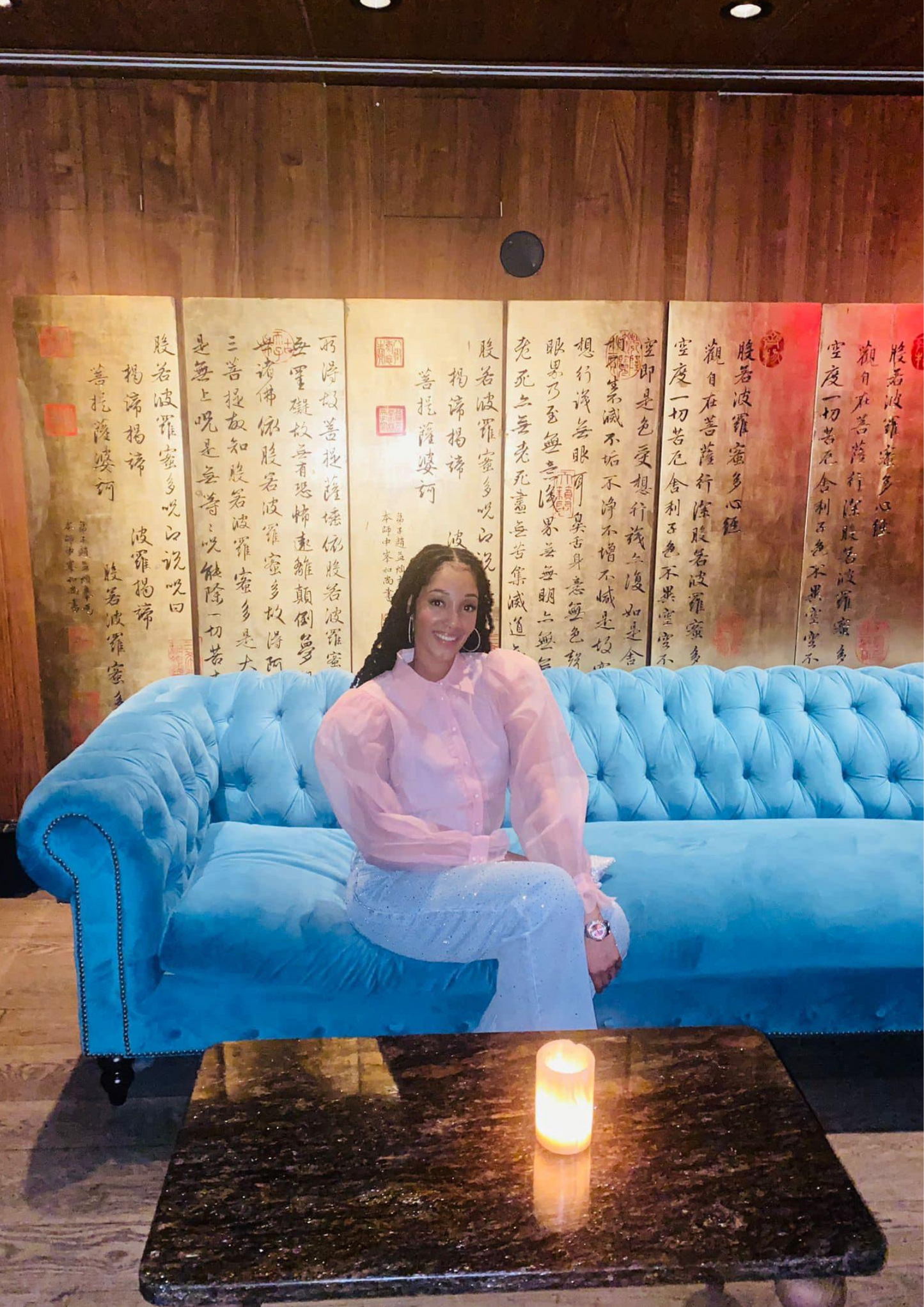 FRILLED PLACKET PUFF SLV BLOUSE