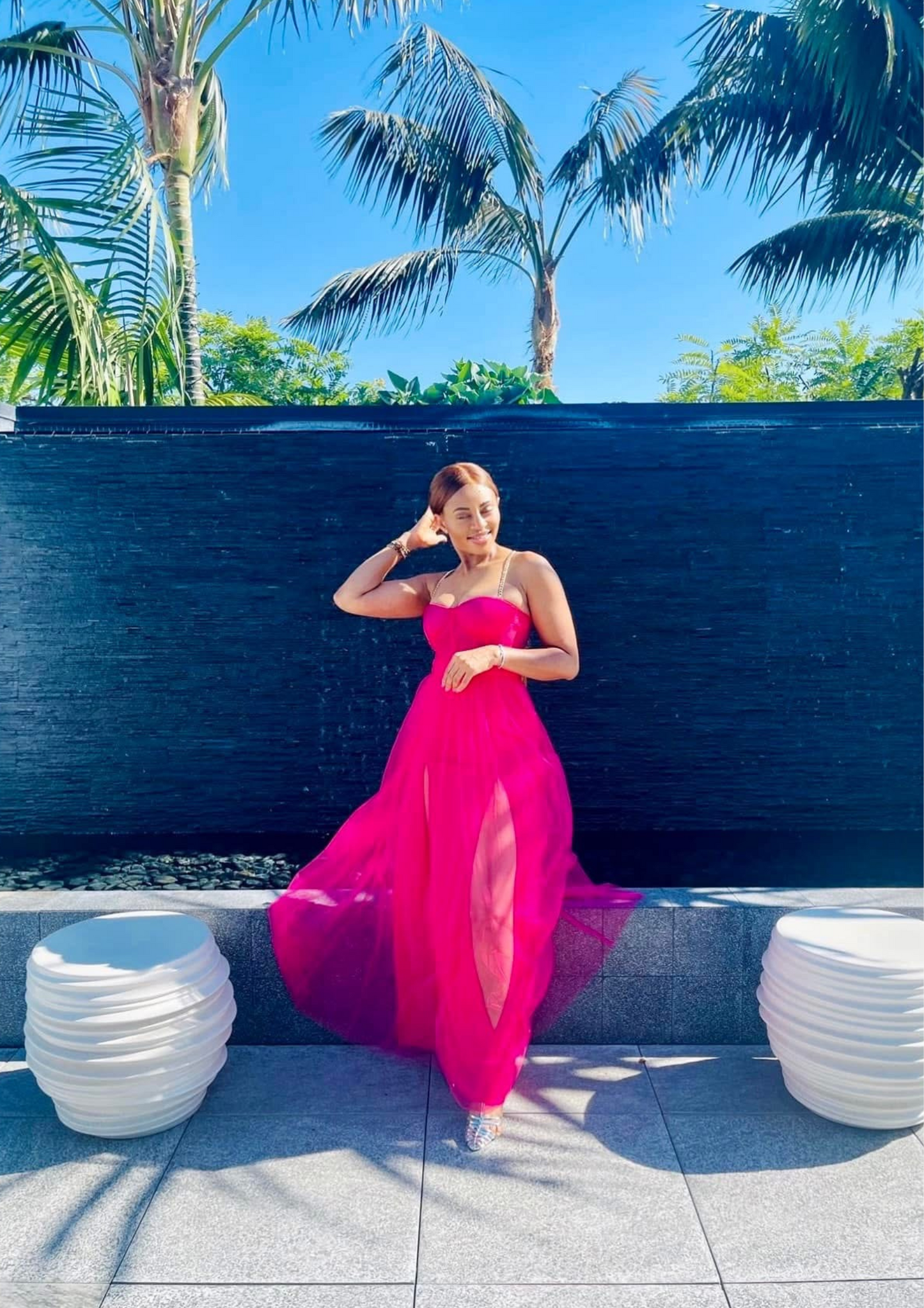 Chain Strap Bra Corset Maxi Dress