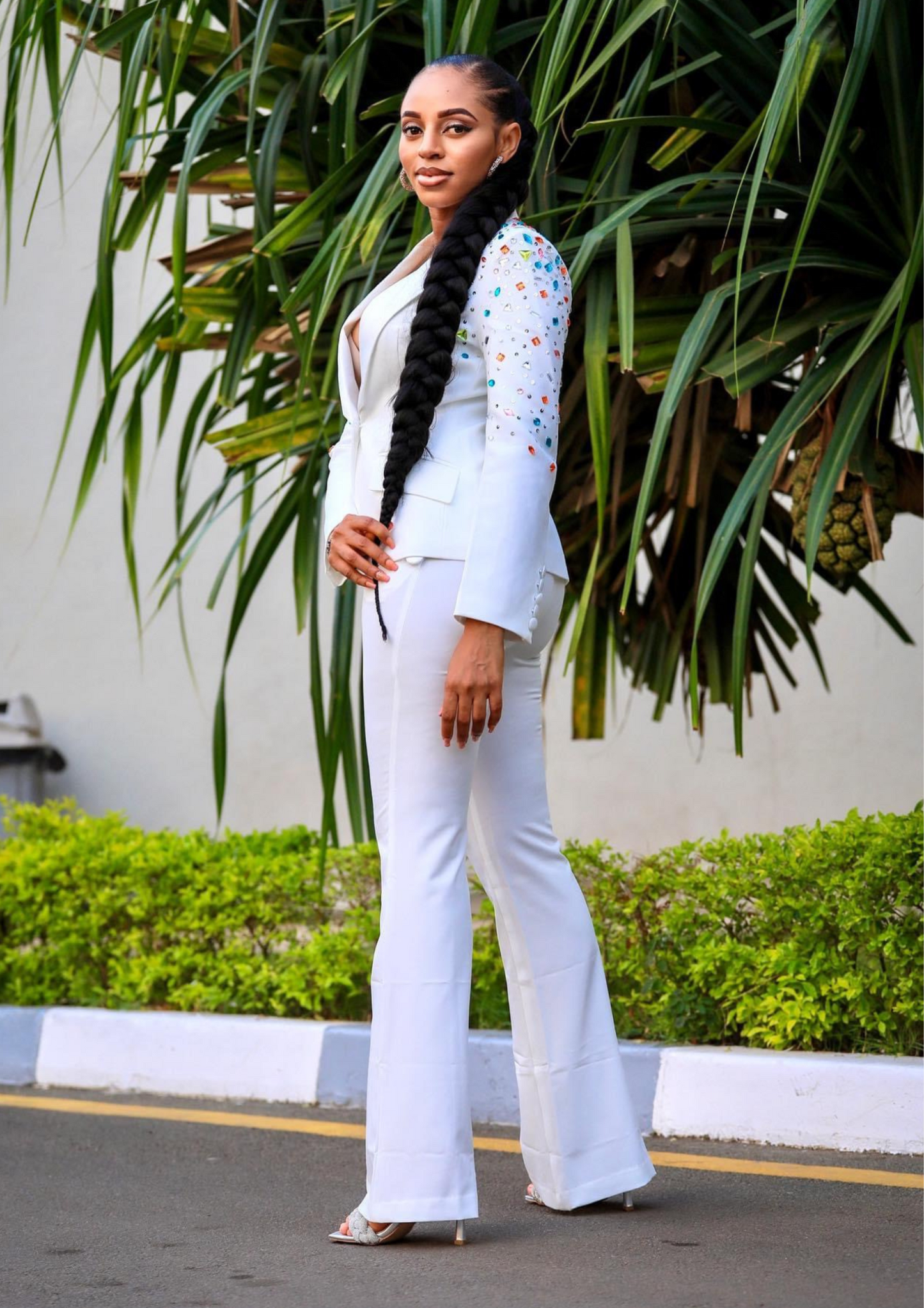 Bethany White two Piece Set with Crystal