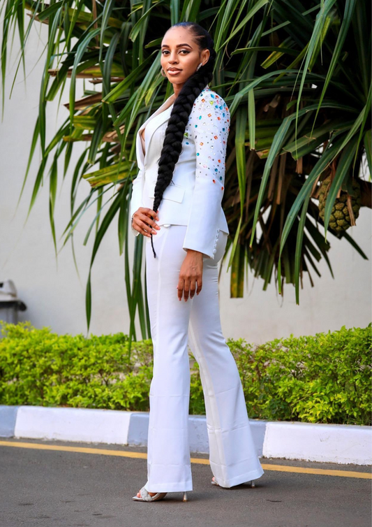 Bethany White two Piece Set with Crystal