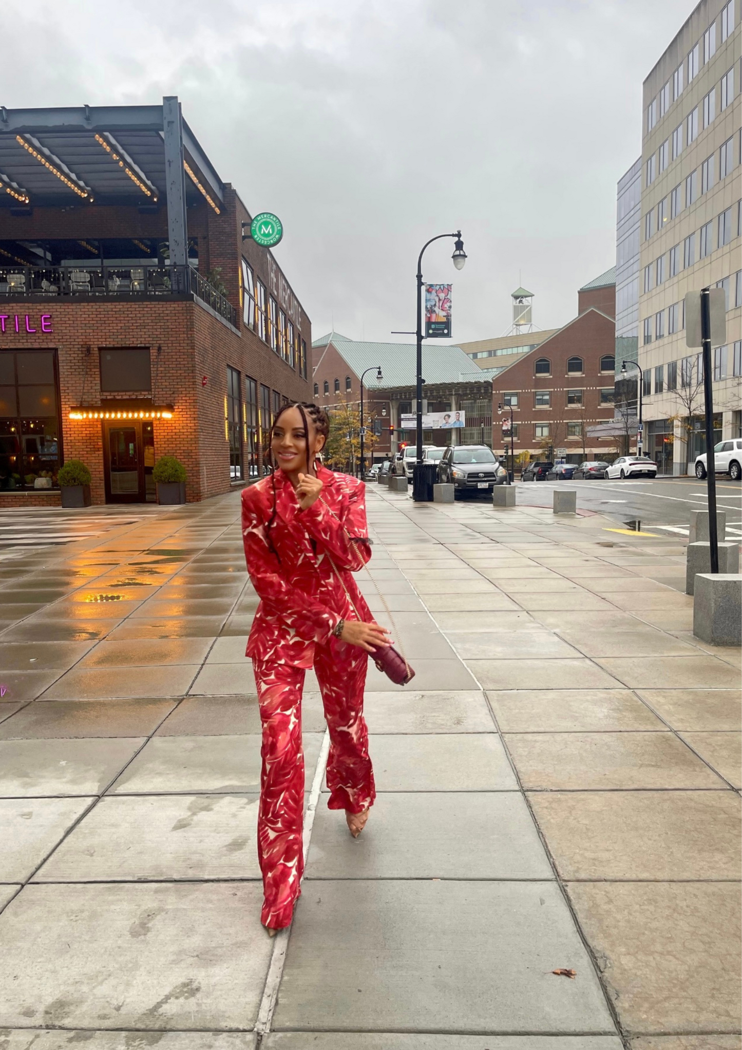 Tie Die Floral Blazer Pants set