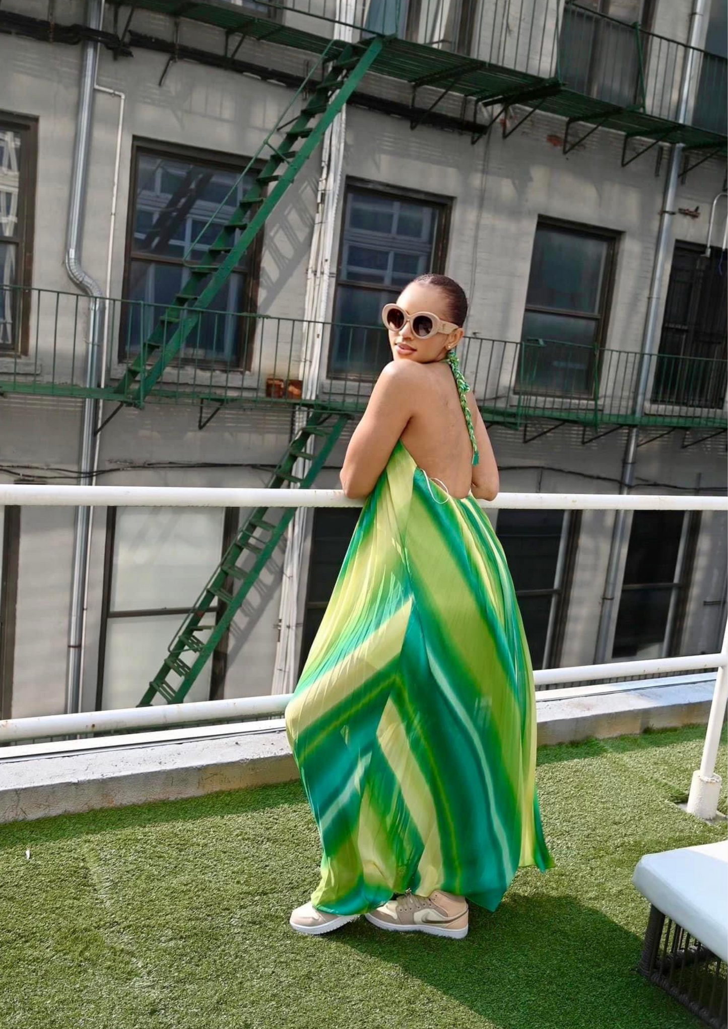 Halter Strap Blackless Maxi dress